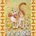 Схема на холсте АБРИС АРТ арт. АС-039 Солнечный котенок 20x20 см