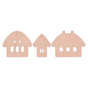 Декоративный элемент арт.CH.01806 Три пряничных домика ( 3 шт.)