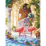 Набор для вышивания арт.ЧИ-64-02 Розовые фламинго 30х39 см