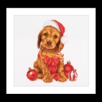 Набор для вышивания арт.Gouverneur-730 A Рождественский щенок 31х30 см