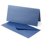 Набор заготовок для открыток арт.SCB 2120198, 5 шт 105х210 мм (с конвертами) металлик темно-синий