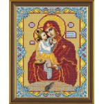 Рисунок на ткани бисер НОВА СЛОБОДА арт.МАХ.БИС-А4-9025 Почаевская Пресвятая Богородица 19x24 см