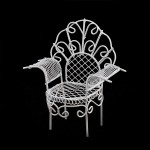 Кресло мини арт. SCB27032 металл 10х6х11см белое