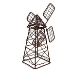 Металлическая мини ветряна мельница арт. SCB27050 5х9х14см коричневая