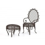 Набор мебели арт. SCB27001 металлические столик и стульчик коричневые